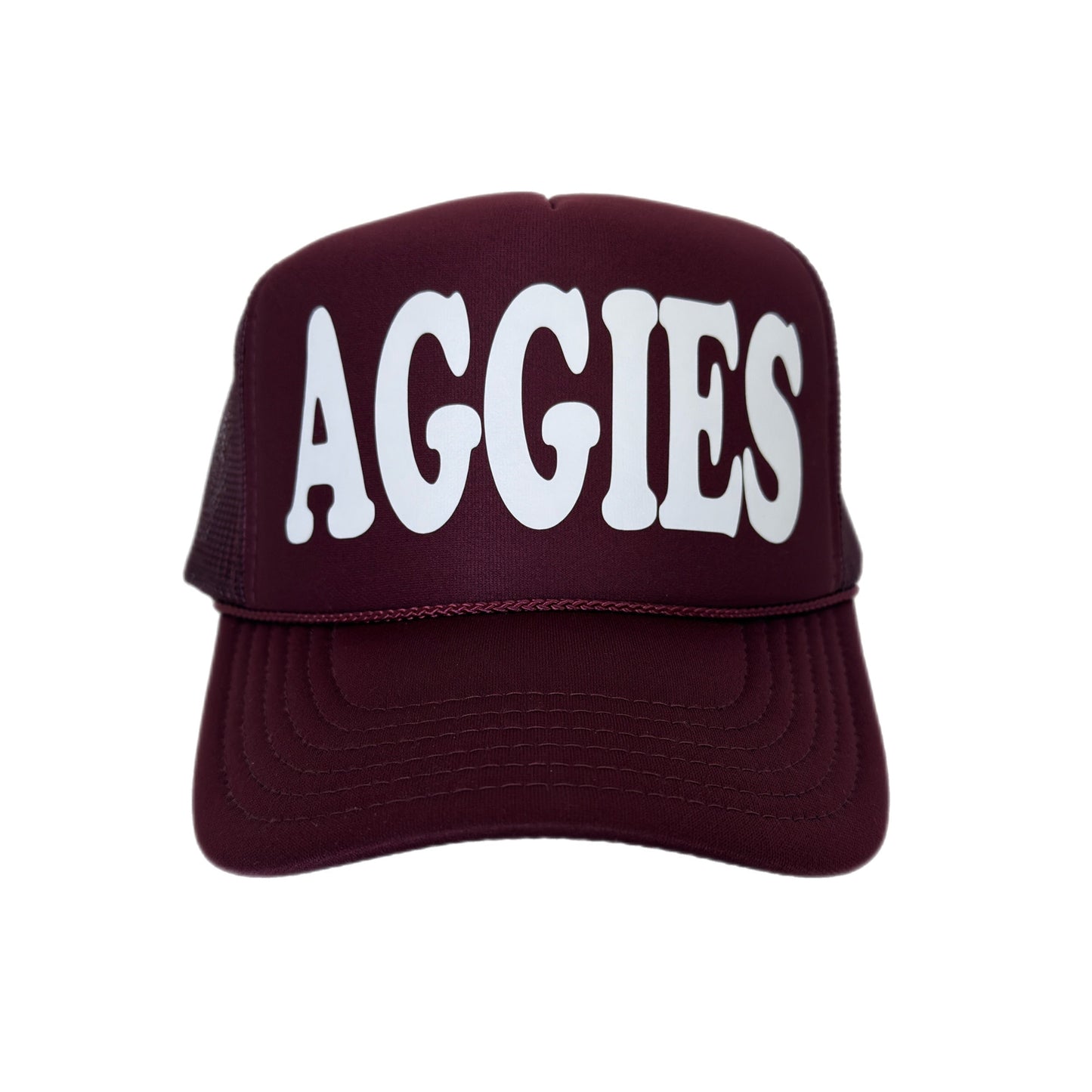 Stylish Aggies Trucker Hat in 3 custom fonts- Show your Aggie Pride!
