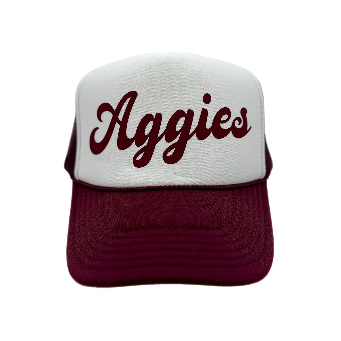 Stylish Aggies Trucker Hat in 3 custom fonts- Show your Aggie Pride!