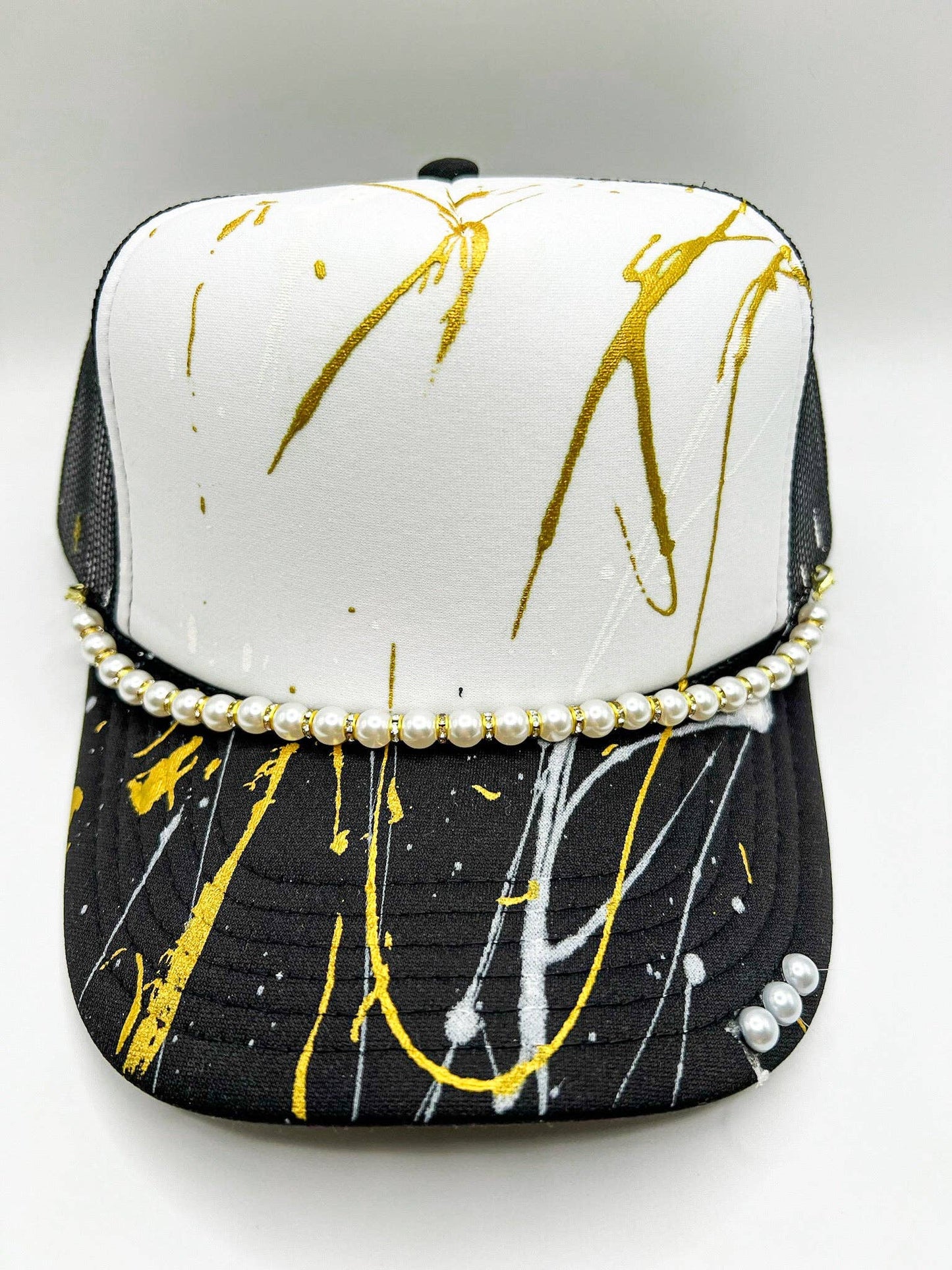 Hat Chain: Pearls and Gold Band