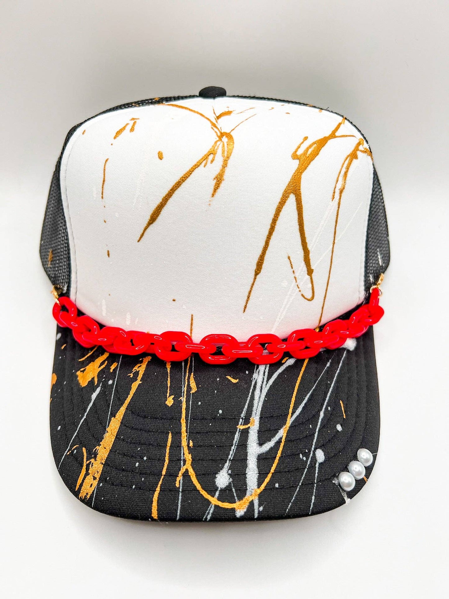 Hat Chain: Red Small Chunky Chain