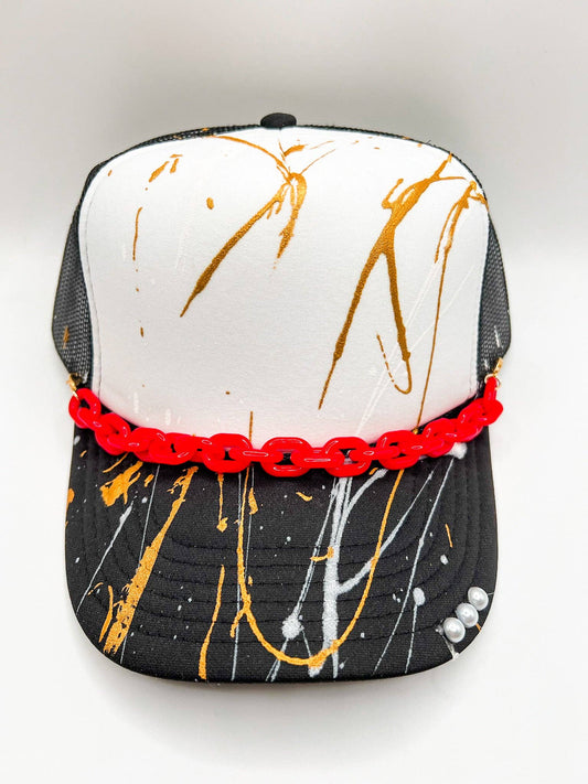 Hat Chain: Red Small Chunky Chain