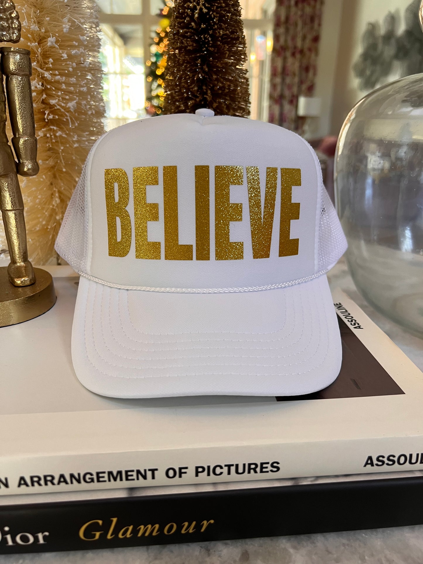 BELIEVE Christmas Trucker Hat | Santa Gift | Merry | Holiday | Gifts for Her