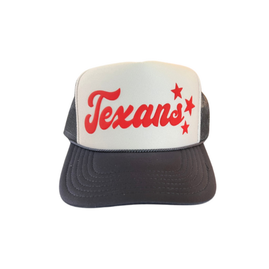 Texans script Trucker Hat with 3 Stars | Texans Fan Gear | Gift