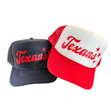 Texans script Trucker Hat with 3 Stars | Texans Fan Gear | Gift