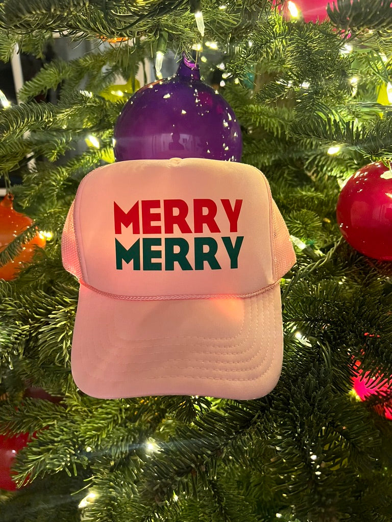 Merry Merry Christmas Holiday Trucker Cap | Secret Santa | Festive