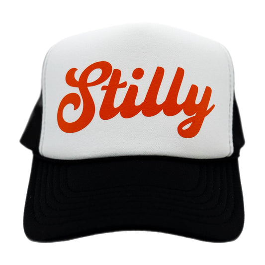 “Stilly” foam trucker hat with breathable mesh back and snap closure—perfect for showing hometown pride, college game days, and casual everyday style.