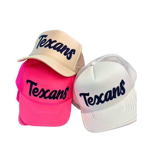 Texans Script Trucker Hat | Puff Ink | Gift | Texans Fan Gear