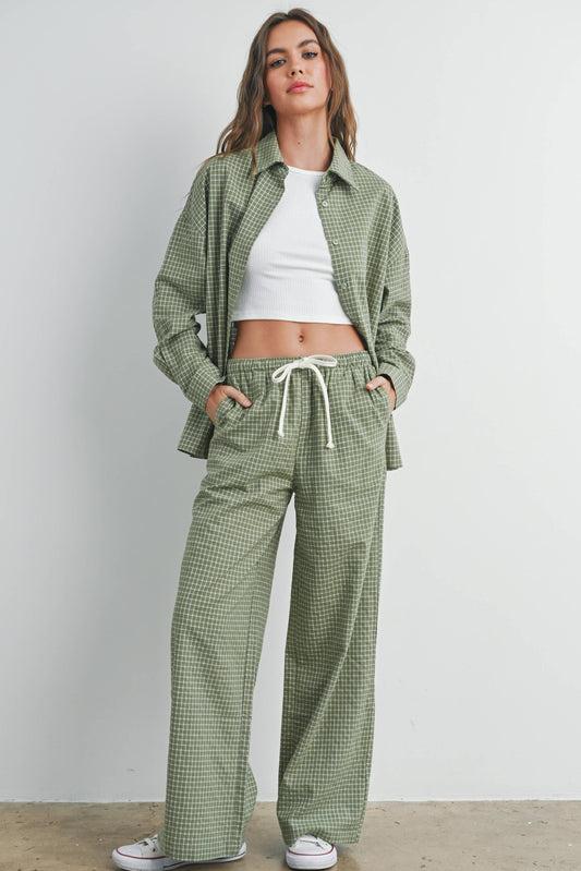 DRAWSTRING CHECK PANTS