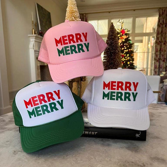 Merry Merry Christmas Holiday Trucker Cap | Secret Santa | Festive