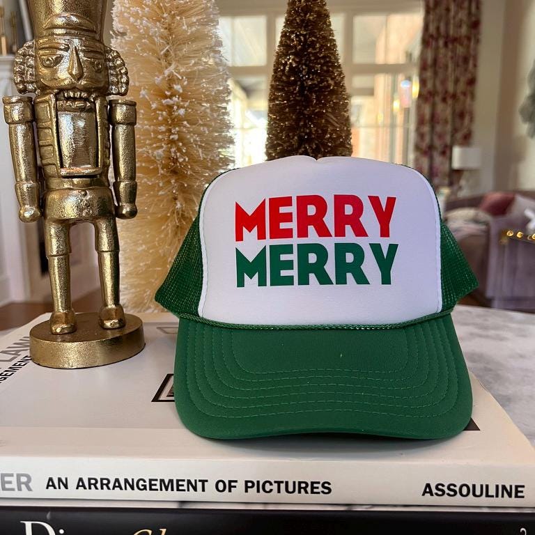 Merry Merry Christmas Holiday Trucker Cap | Secret Santa | Festive