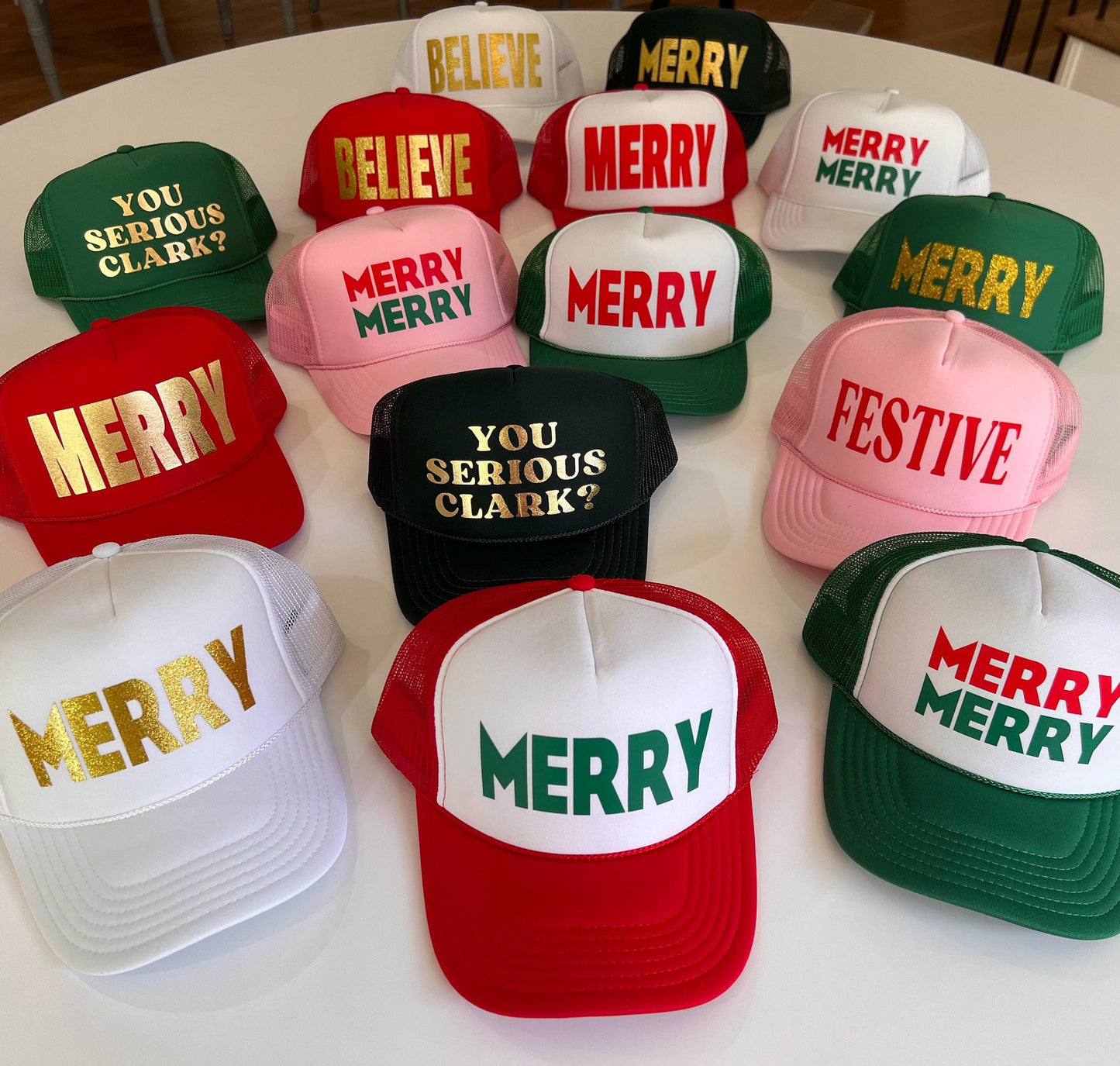 Merry Merry Christmas Holiday Trucker Cap | Secret Santa | Festive