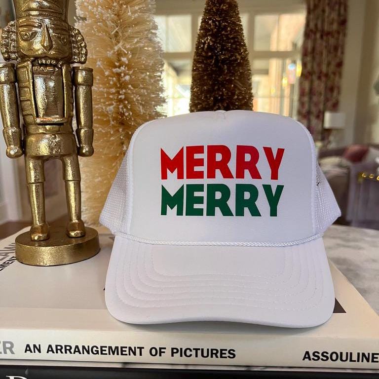 Merry Merry Christmas Holiday Trucker Cap | Secret Santa | Festive