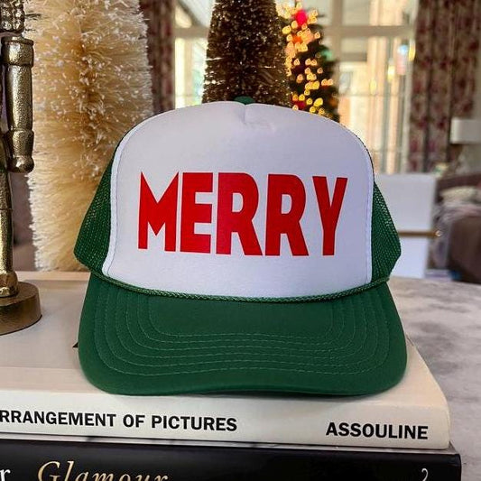MERRY Christmas Trucker Hat | Holiday Gift | Secret Santa | Festive Gift for Her