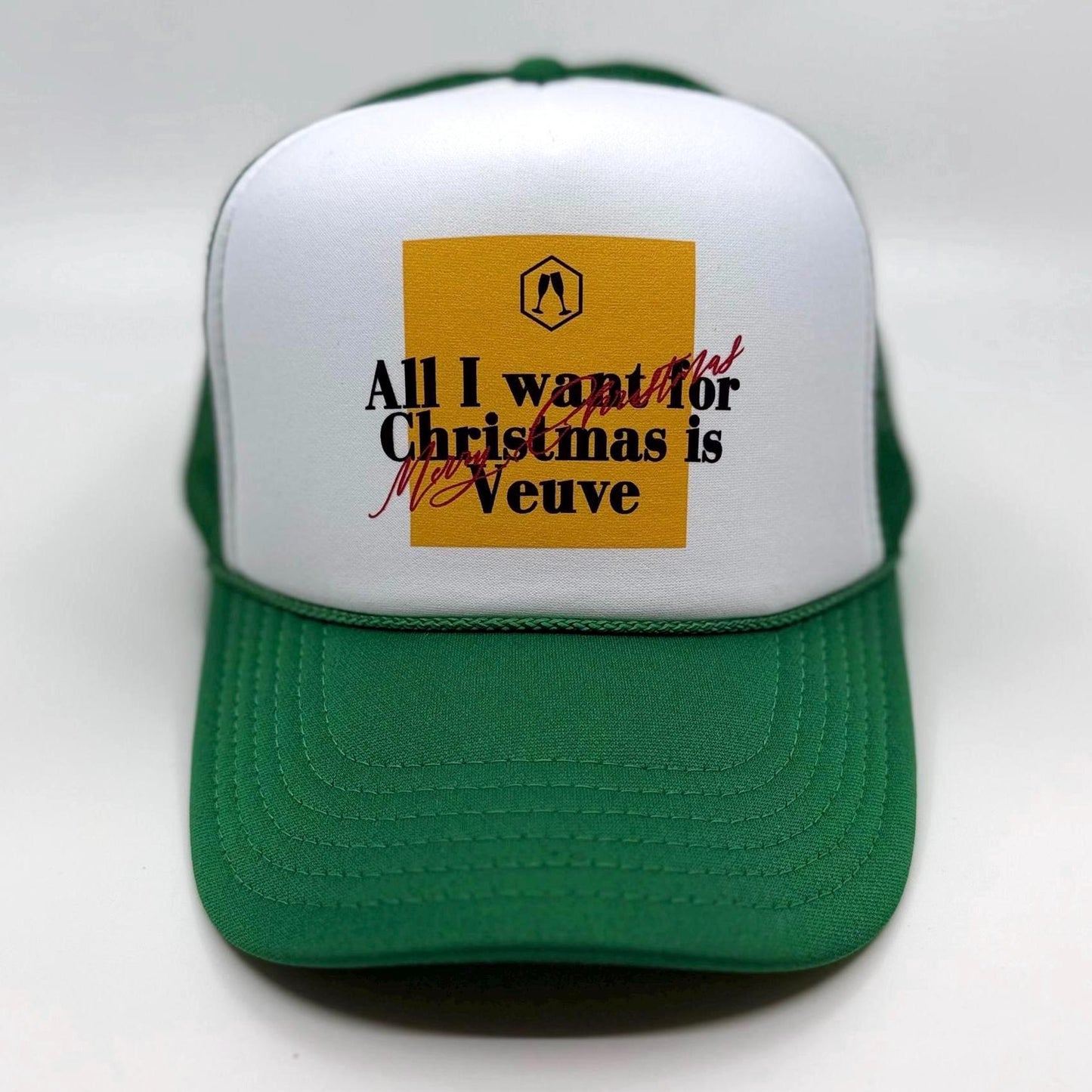 Veuve CHRISTMAS Trucker Cap "All I want for Christmas is Veuve"  | Gift for her