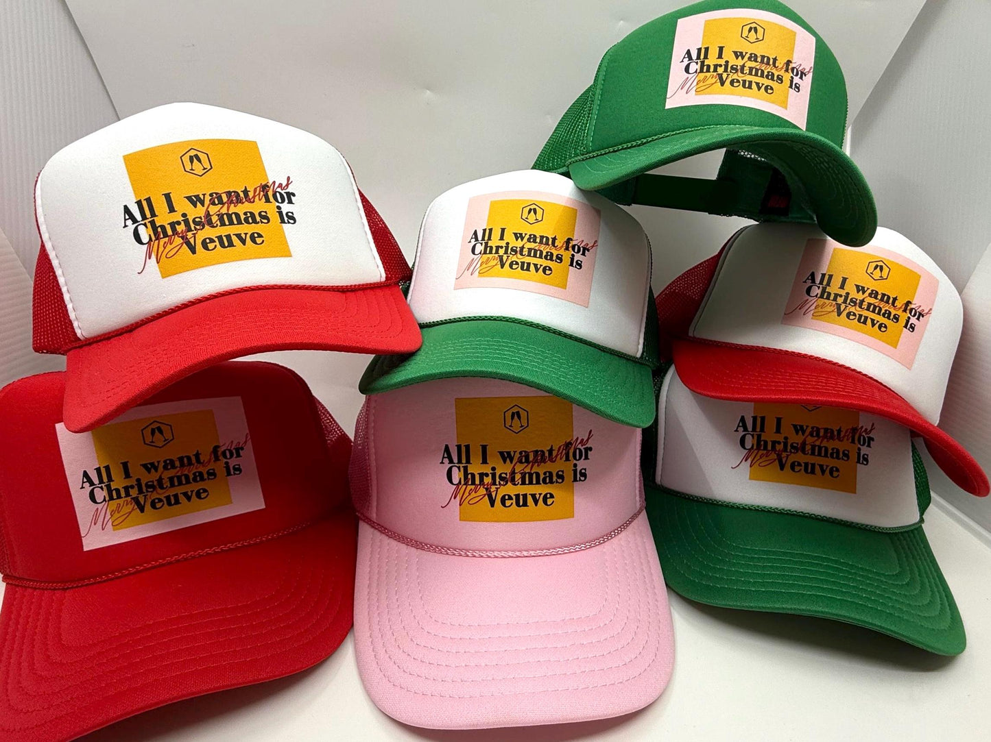 Veuve CHRISTMAS Trucker Cap "All I want for Christmas is Veuve"  | Gift for her