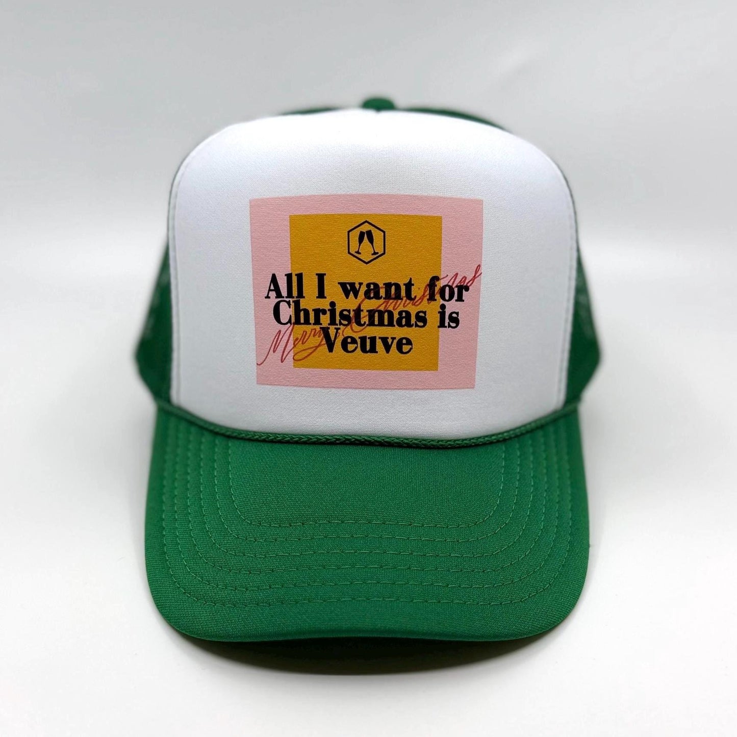 Veuve CHRISTMAS Trucker Cap "All I want for Christmas is Veuve"  | Gift for her