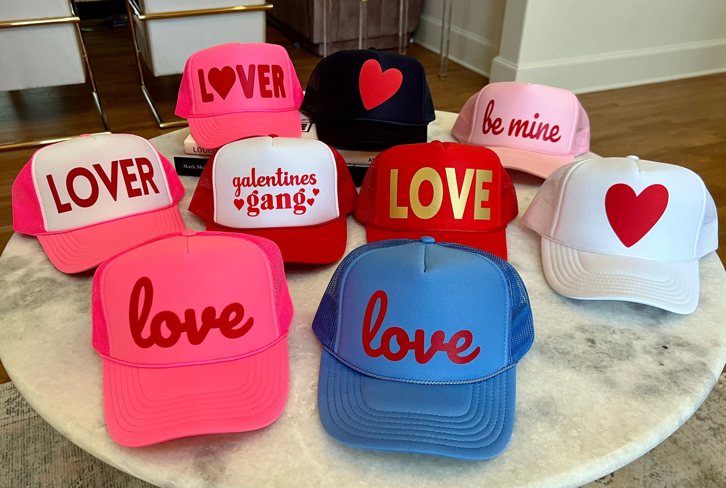 Valentine Trucker Hats, Love, Be Mine, Lover, Galentines, Heart