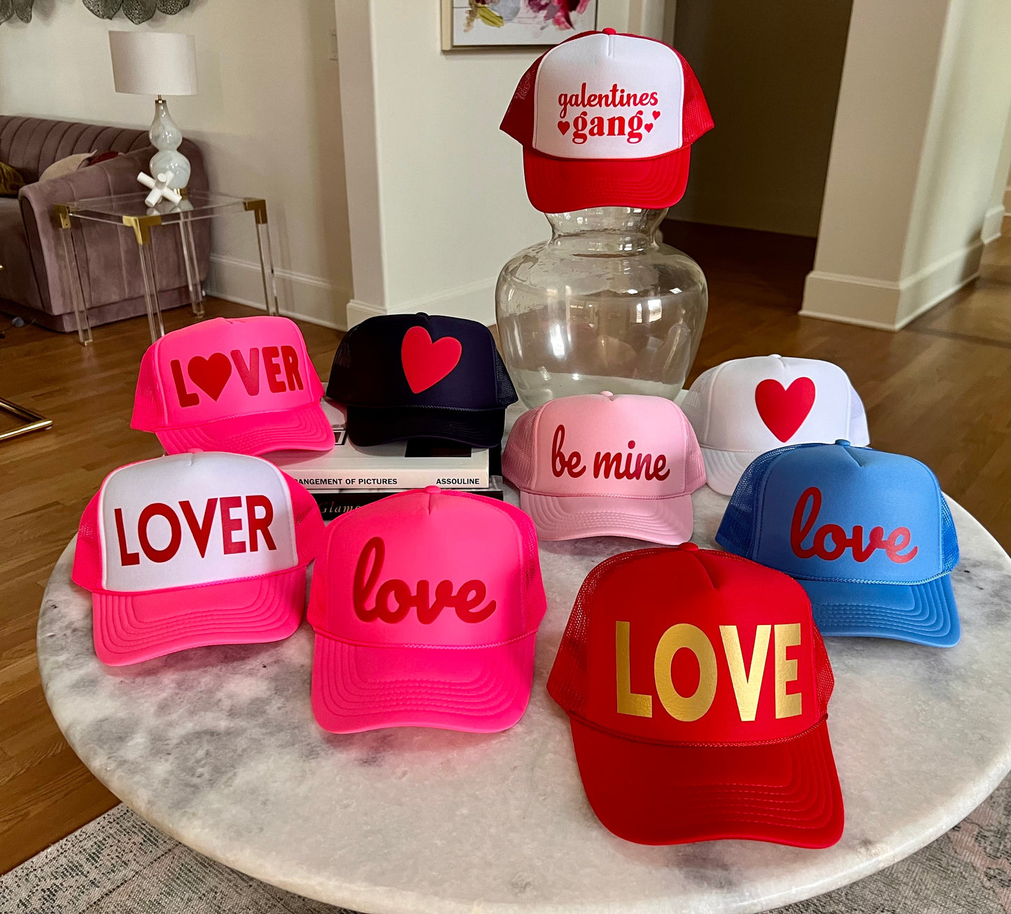 Valentine Trucker Hats, Love, Be Mine, Lover, Galentines, Heart