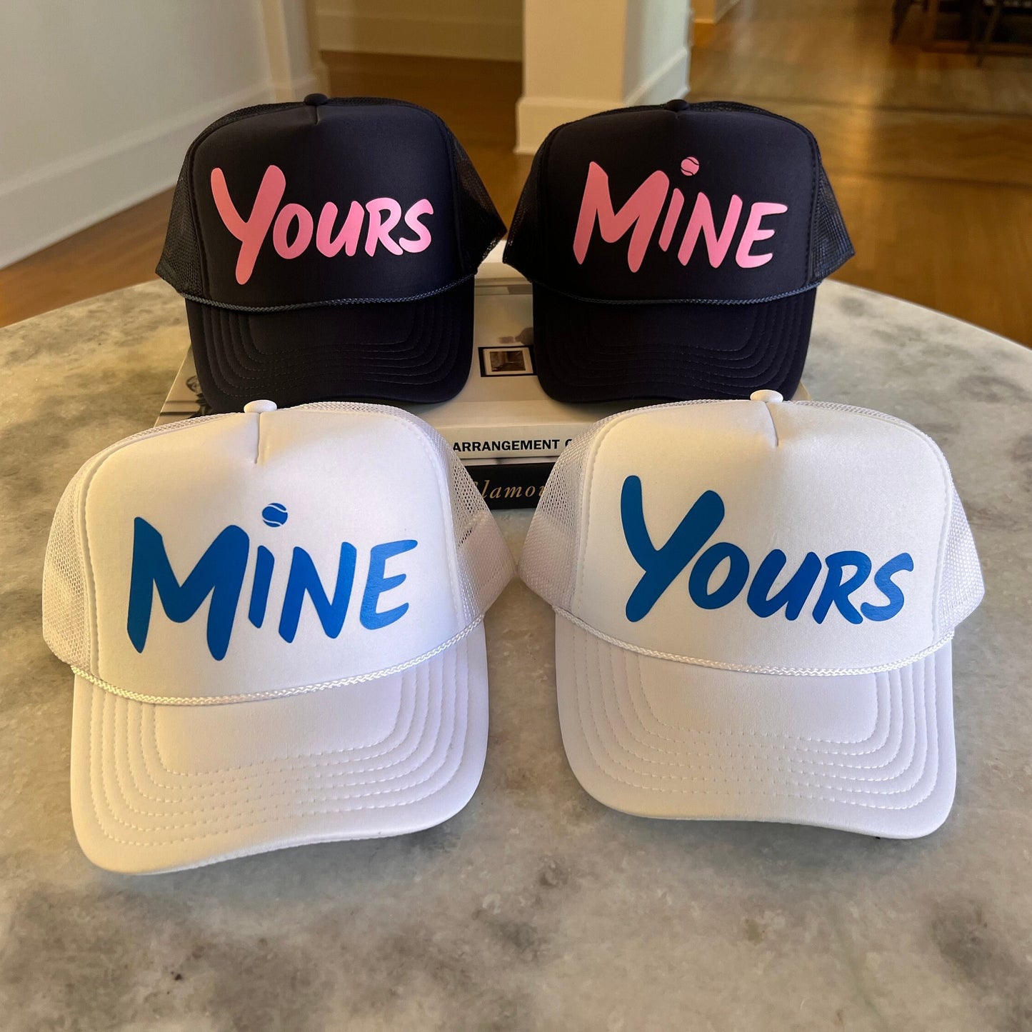Yours or Mine Tennis Trucker Hat | Doubles Tennis Team | Gifts for Her | Tournament | League