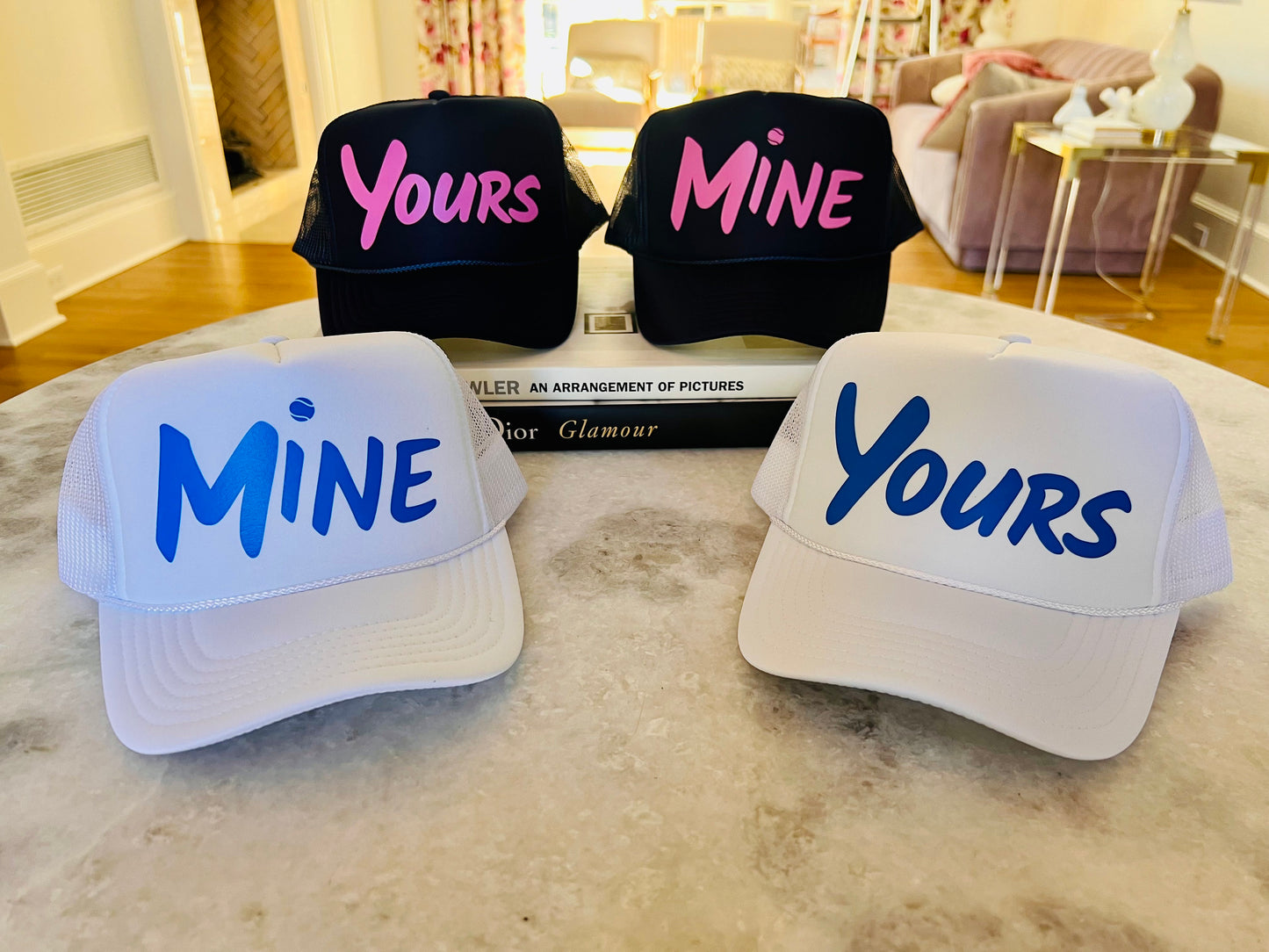Yours or Mine Tennis Trucker Hat | Doubles Tennis Team | Gifts for Her | Tournament | League